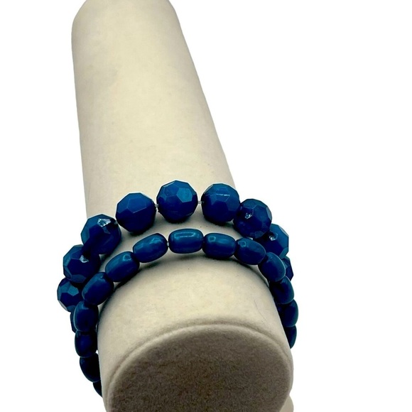 Blue Beaded Necklace & Bracelet Set For Women Opalite & Glass Beads - Picture 6 of 7